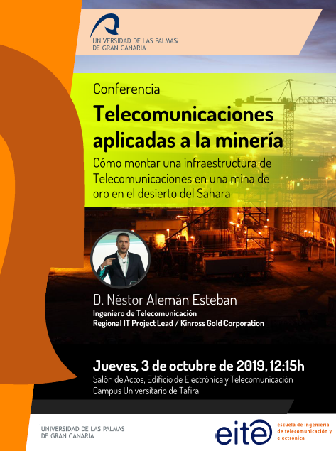 Cartel Conferencia Telecomunicaciones aplicadas a la minería
